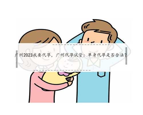 广州2023我要代孕，广州代孕试管：单身代孕是否合法？