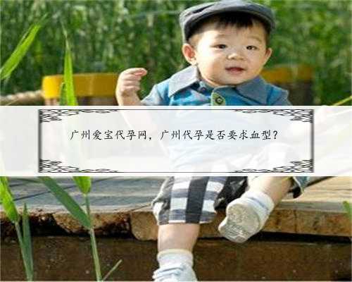 广州爱宝代孕网，广州代孕是否要求血型？
